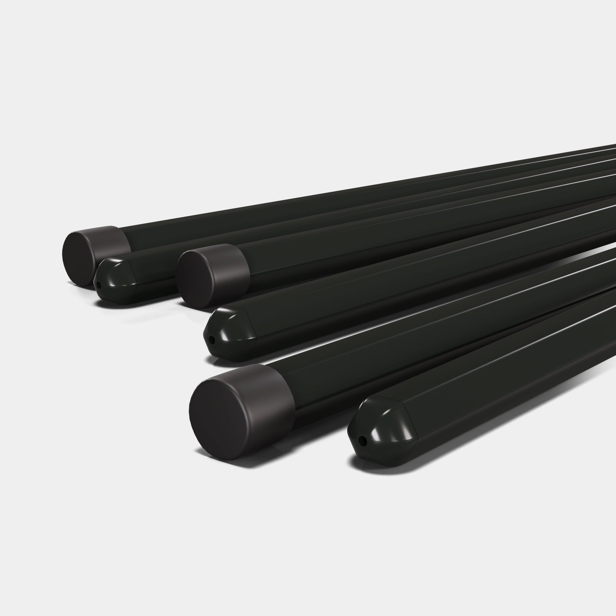 Closeup of LUMI black Hex Pod legs