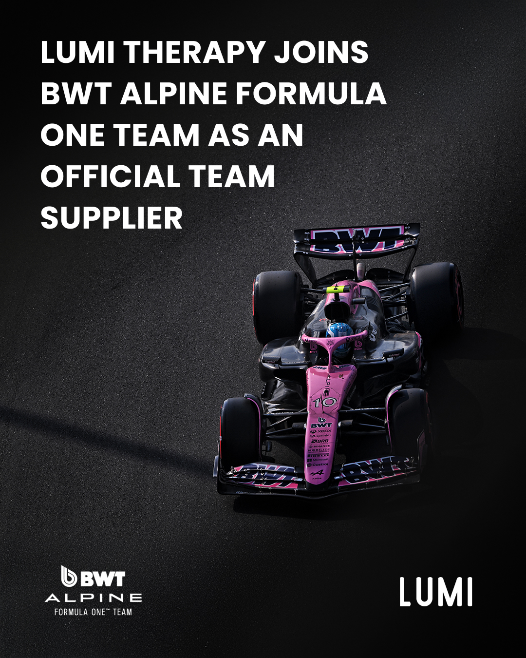 Lumi Therapy joins Alpine’s F1 team as an official partner