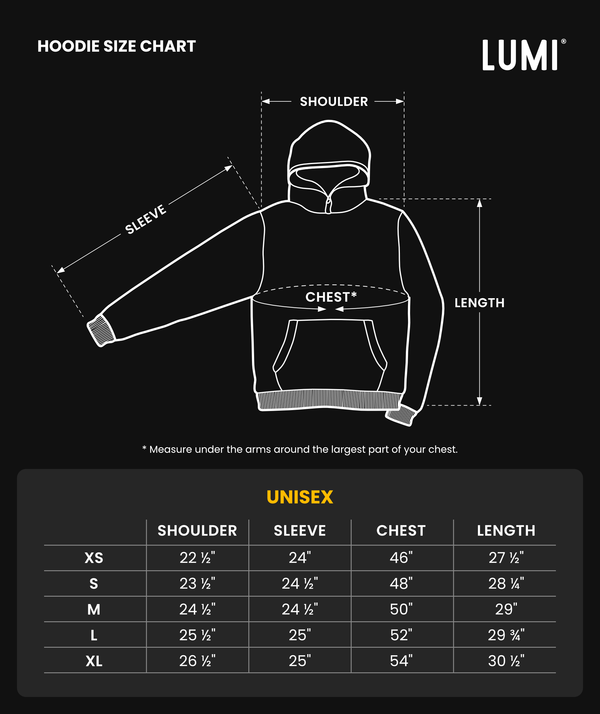 Size Guide Hoodie Chest Size Mens Hoodie Size Chart Men Zip-Top