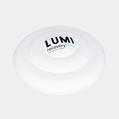 NL - MAX Warranty replacement part featuring white circular LUMI recovery MAX pod component with textured ridged edges and branded logo on smooth domed surface, essential for pod maintenance and repair