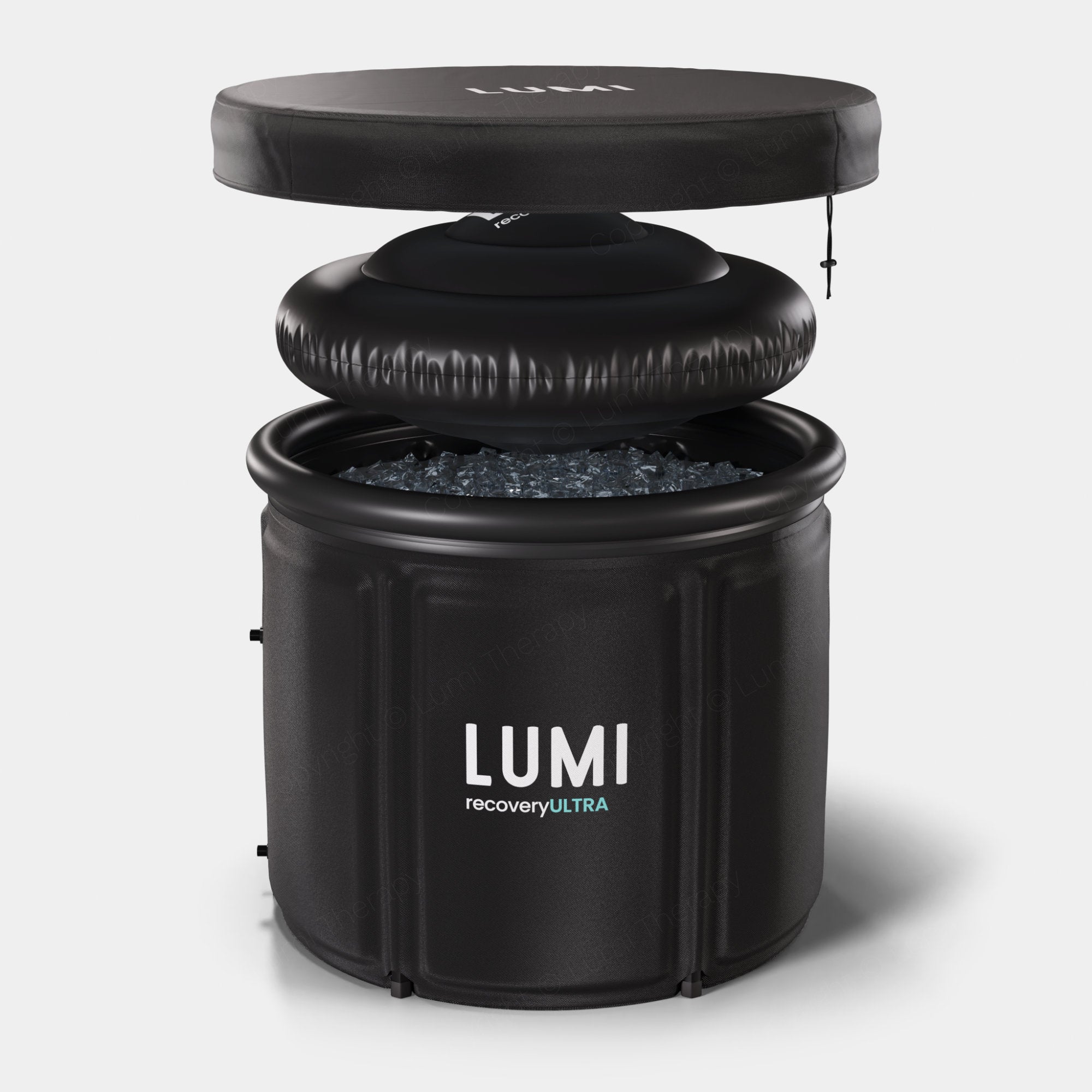 LUMI Recovery Pod Ultra Ice Bath Black with UFO Thermo Lid and All Weather Ice Bath Cover