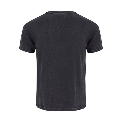 Womens LUX T-Shirt Black Wash featuring a classic crew neck design in vintage black wash finish, shown from back view, displaying premium cotton construction with subtle texture and weathered appearance for a casual, lived-in look