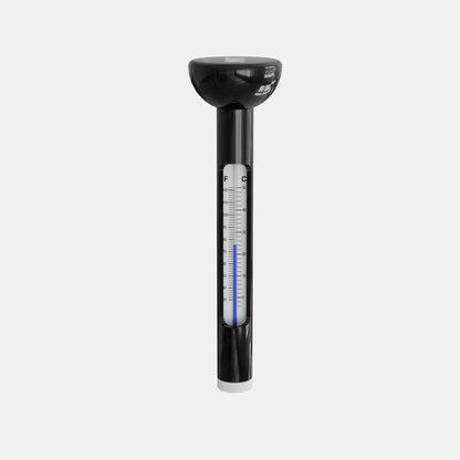 LUMI floating thermometer from Pod PRO Bundle, featuring a black cylindrical design with blue temperature gauge, designed for accurate water temperature monitoring in ice baths and cold therapy sessions.